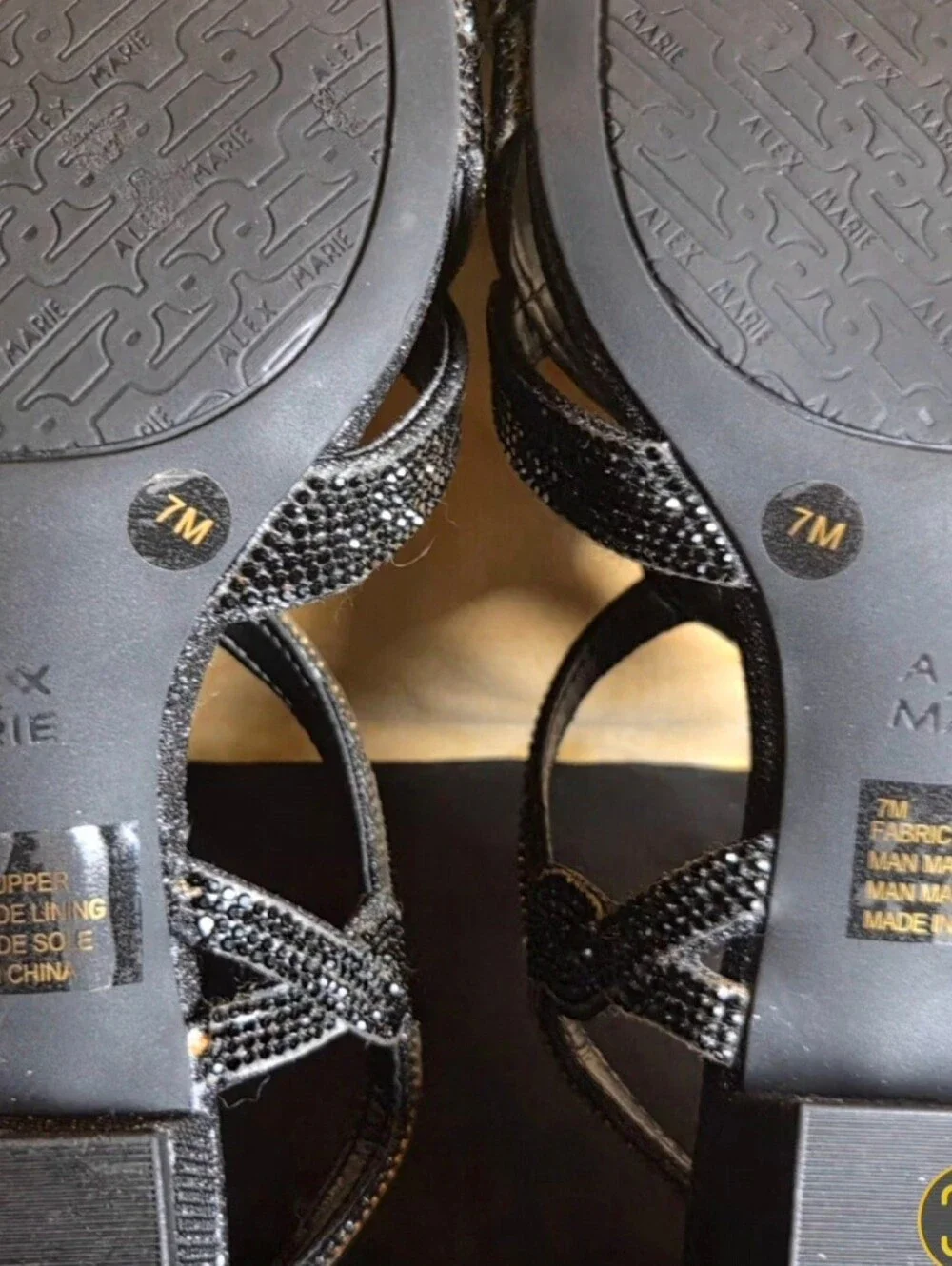 Alex Marie Evening Sparkle Crisscross Ankle Strap Sandal EUC Sz 7.